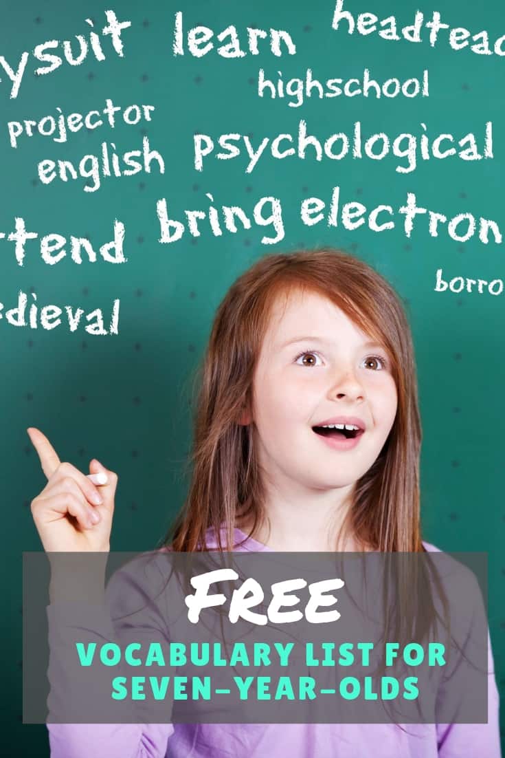 Free Vocabulary List For 7 Year Old Kids 7 Year Olds